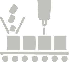 食品製造の現場をイメージしたアイコン。GenbaVoice（現場ボイス）は、異物混入リスクの気づきを即記録したり、 調理・衛生に関するトラブルを共有できます。